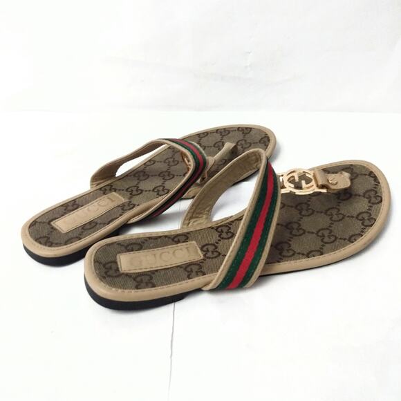Gucci Slippers Flats Size 41 used RED GREEN Ribbon. Read - Picture 5 of 16